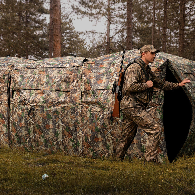 Load image into Gallery viewer, 2-6 Person Side-by-Side Hunting Blinds Double One-way See-through Ground Blinds
