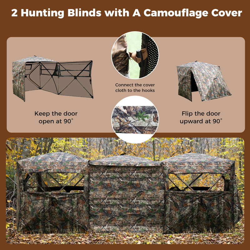 Load image into Gallery viewer, 2-6 Person Side-by-Side Hunting Blinds Double One-way See-through Ground Blinds
