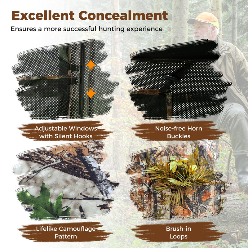 Load image into Gallery viewer, 2-6 Person Side-by-Side Hunting Blinds Double One-way See-through Ground Blinds
