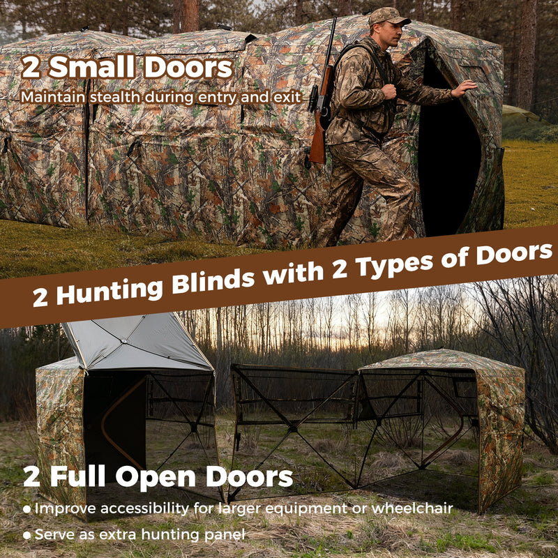 Load image into Gallery viewer, 2-6 Person Side-by-Side Hunting Blinds Double One-way See-through Ground Blinds
