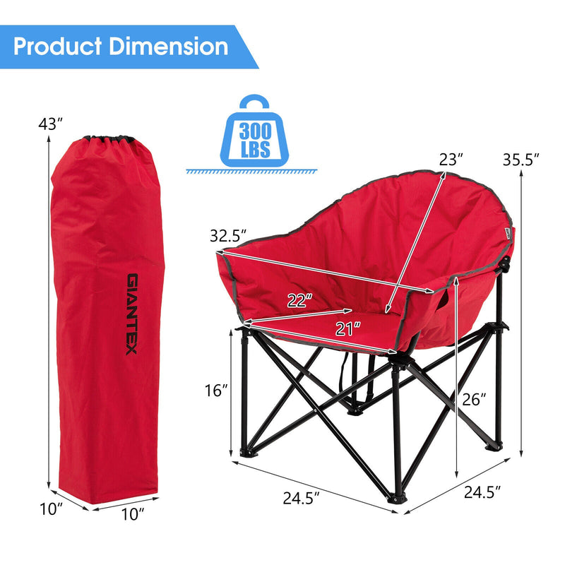 Load image into Gallery viewer, Folding Camping Moon Padded Chair with Carrying Bag
