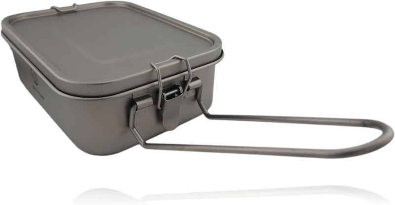 Load image into Gallery viewer, Reheat Over Fire. Same Box. 1200ml Titanium Bento · Airtight leakproof seal · Reheatable on open flame · 9 oz
