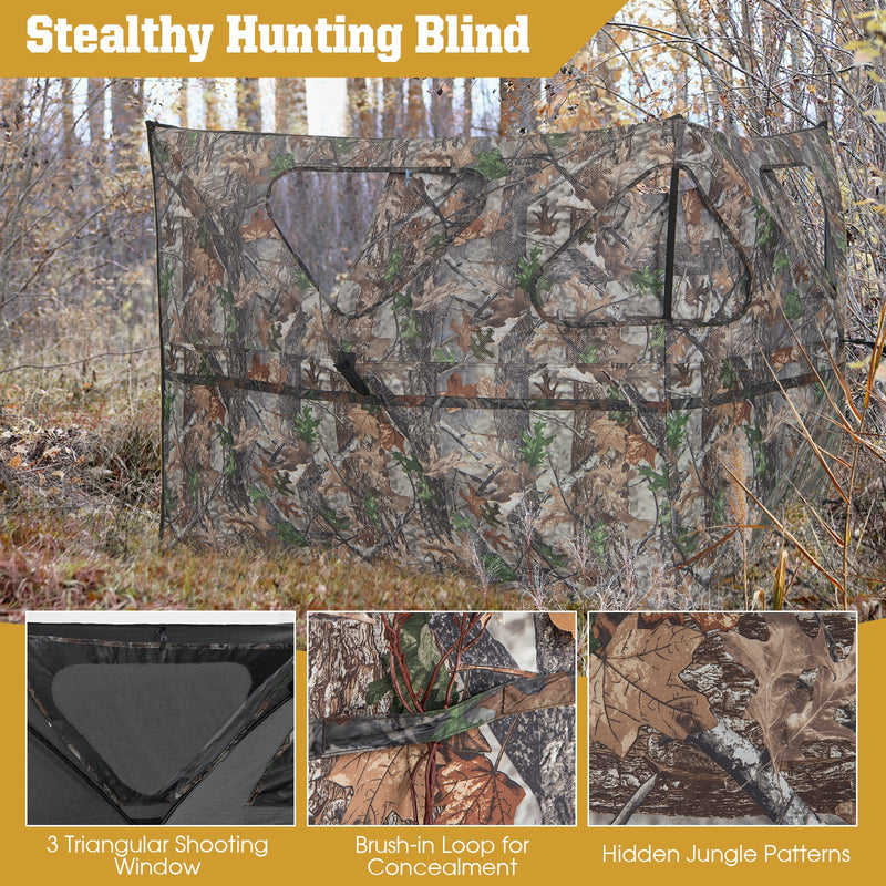 Load image into Gallery viewer, 2-Panel Hunting Ground Blind Pop Up Fence with 3 Shoot Through Ports
