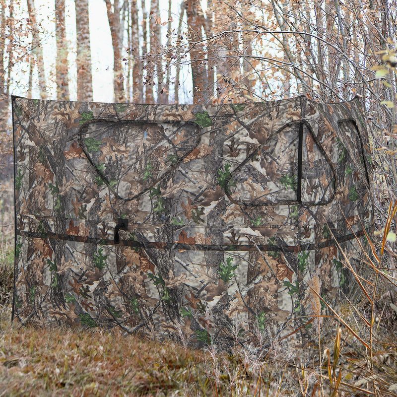 Load image into Gallery viewer, 2-Panel Hunting Ground Blind Pop Up Fence with 3 Shoot Through Ports
