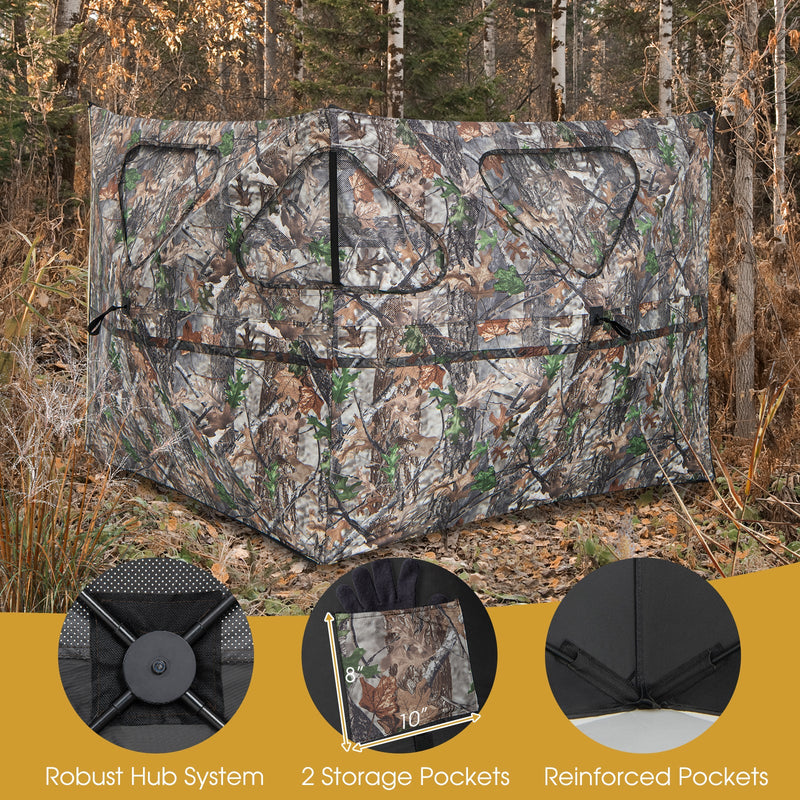 Load image into Gallery viewer, 2-Panel Hunting Ground Blind Pop Up Fence with 3 Shoot Through Ports

