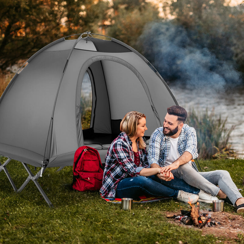 Load image into Gallery viewer, 2-Person Camping Cot Tent Foldable Off-Ground Camping Combo for Adults

