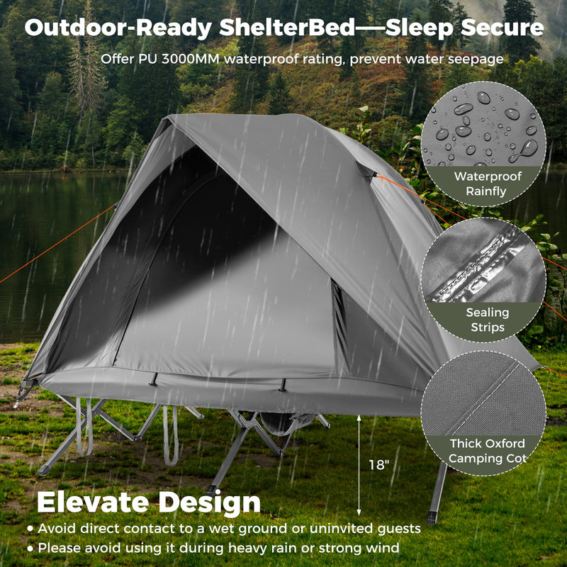 Load image into Gallery viewer, 2-Person Camping Cot Tent Foldable Off-Ground Camping Combo for Adults
