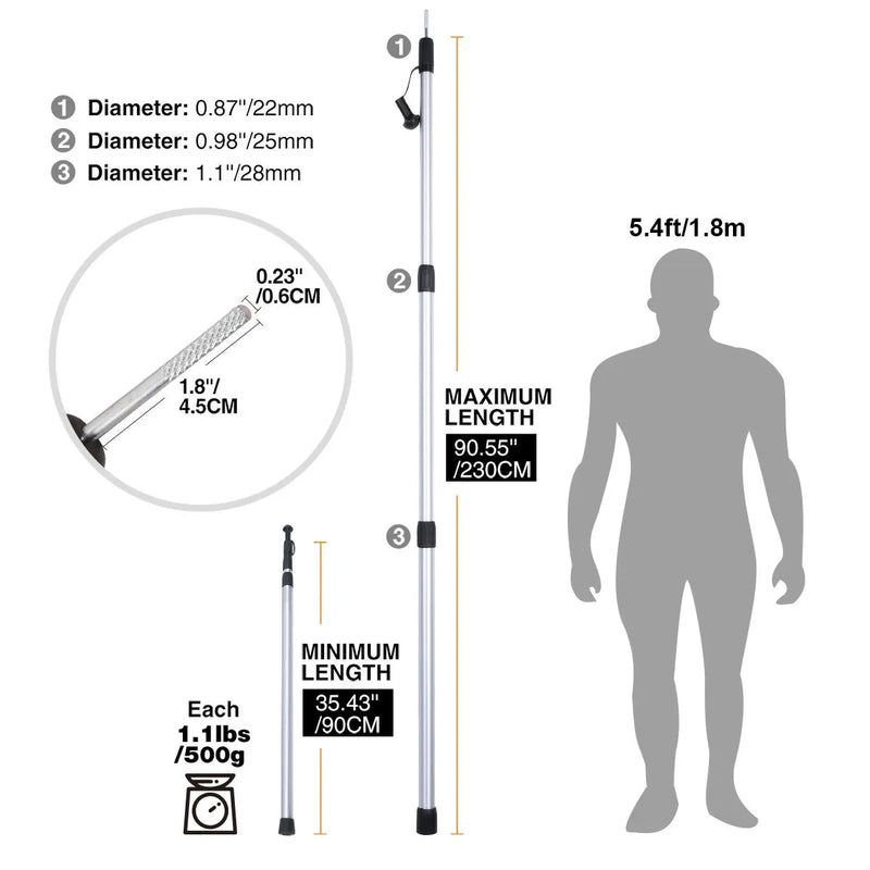 Load image into Gallery viewer, Aluminum Adjustable Telescoping Tarp Poles
