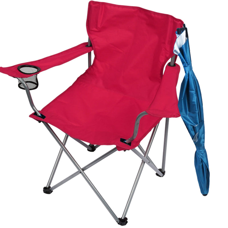 Load image into Gallery viewer, Foldable Beach Chair with Detachable Umbrella Armrest Adjustable Canopy Stool with Cup Holder Carry Bag for Camping Poolside Travel Picnic Lawn Chair
