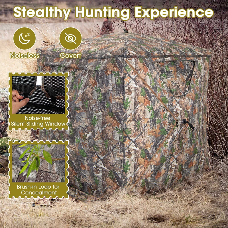 Load image into Gallery viewer, 2-3 Person Hunting Blind Portable Pop Up Ground Tent with Carry Bag and Storage Pocket
