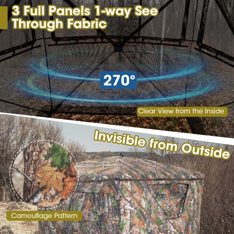 Load image into Gallery viewer, 2-3 Person Hunting Blind Portable Pop Up Ground Tent with Carry Bag and Storage Pocket
