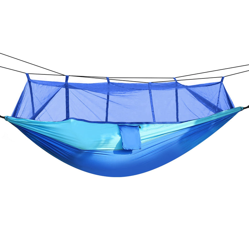 Load image into Gallery viewer, 600lbs Load 2 Persons Hammock w/Mosquito Net Outdoor Hiking Camping Hommock Portable Nylon Swing Hanging Bed w/ Strap Hook Carry Bag

