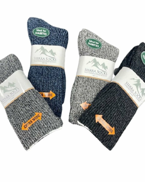 Load image into Gallery viewer, Regenerated Wool Diabetic Outdoor Hiking Extra Wide Calf Women Socks
