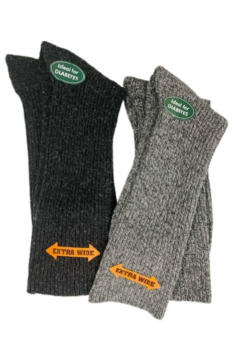 Load image into Gallery viewer, Regenerated Wool Diabetic Outdoor Hiking Extra Wide Calf Women Socks
