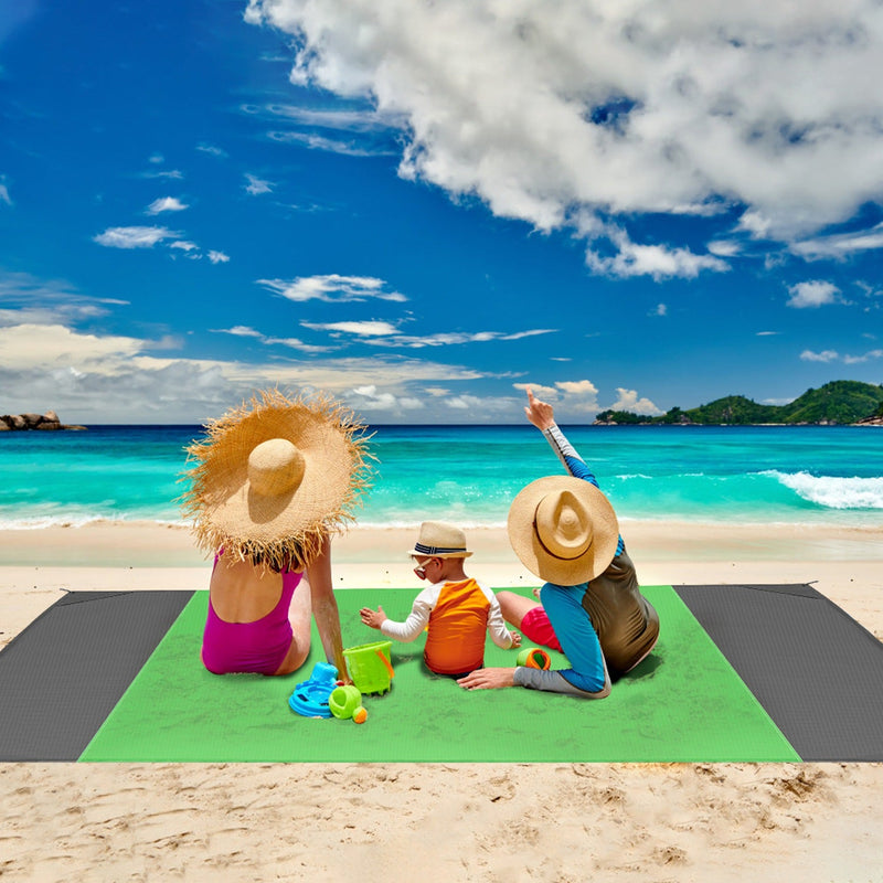 Load image into Gallery viewer, 108x96.46in Sand Proof Picnic Blanket Water Resistant Foldable Camping Beach Mat w/ 4 Anchors 1 Carry Bag For 4-6 People
