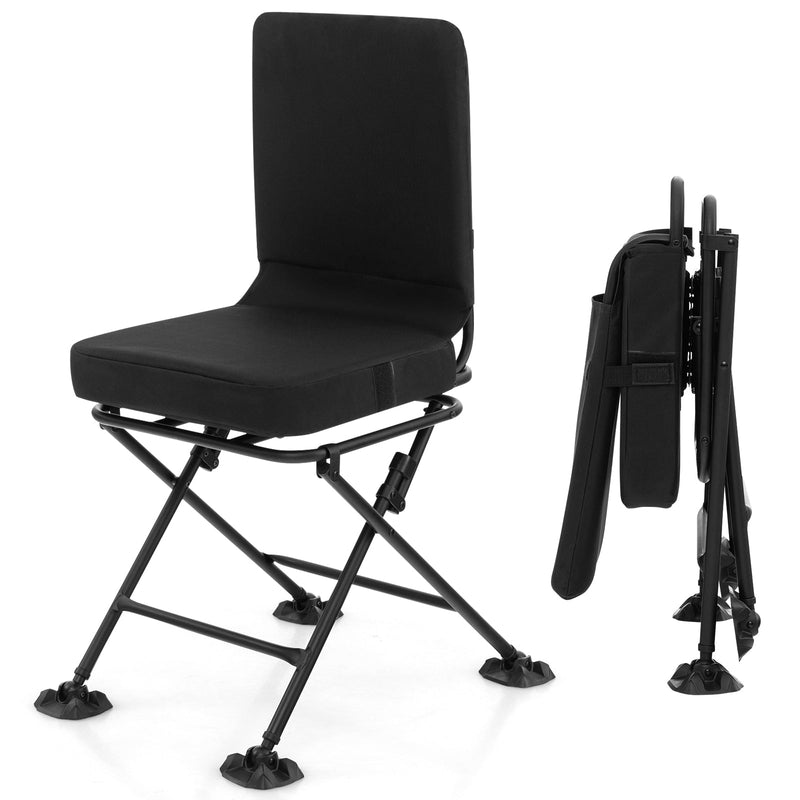 Load image into Gallery viewer, Swivel Folding Chair with Backrest and Padded Cushion
