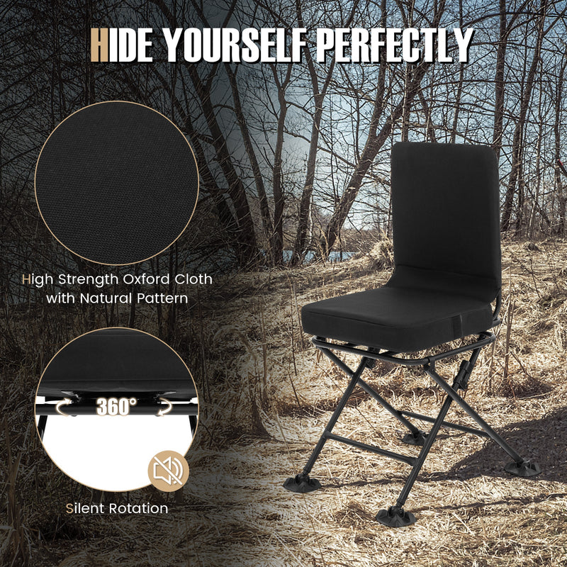 Load image into Gallery viewer, Swivel Folding Chair with Backrest and Padded Cushion

