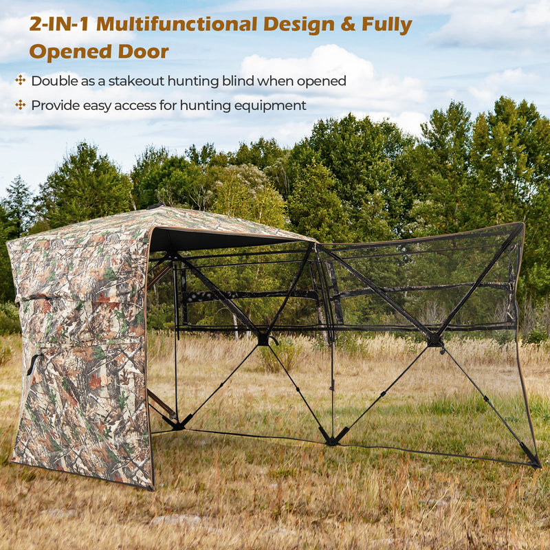 Load image into Gallery viewer, 360° One Way See Through Hunting Blind Ground Blind with Portable Carrying Bag
