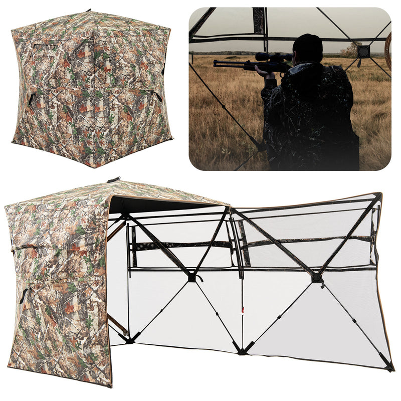 Load image into Gallery viewer, 360° One Way See Through Hunting Blind Ground Blind with Portable Carrying Bag
