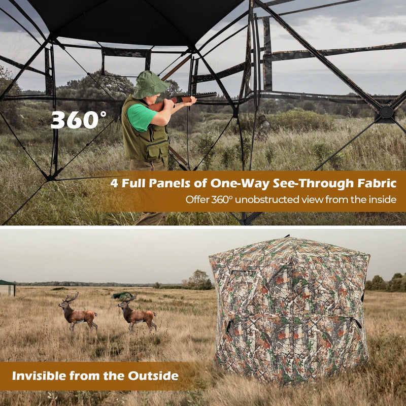 Load image into Gallery viewer, 360° One Way See Through Hunting Blind Ground Blind with Portable Carrying Bag
