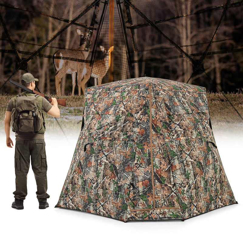 Load image into Gallery viewer, 360° One Way See Through Ground Hunting Blind for Deer and Turkey Hunting
