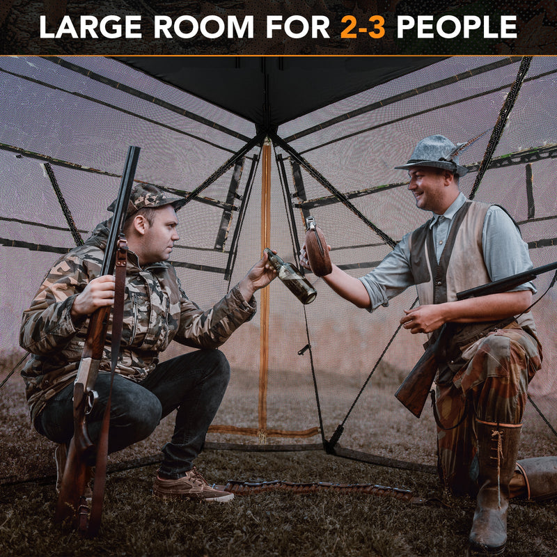 Load image into Gallery viewer, 360° One Way See Through Ground Hunting Blind for Deer and Turkey Hunting
