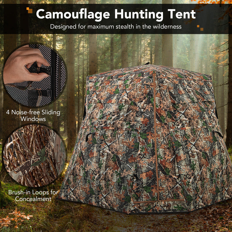 Load image into Gallery viewer, 360° One Way See Through Ground Hunting Blind for Deer and Turkey Hunting
