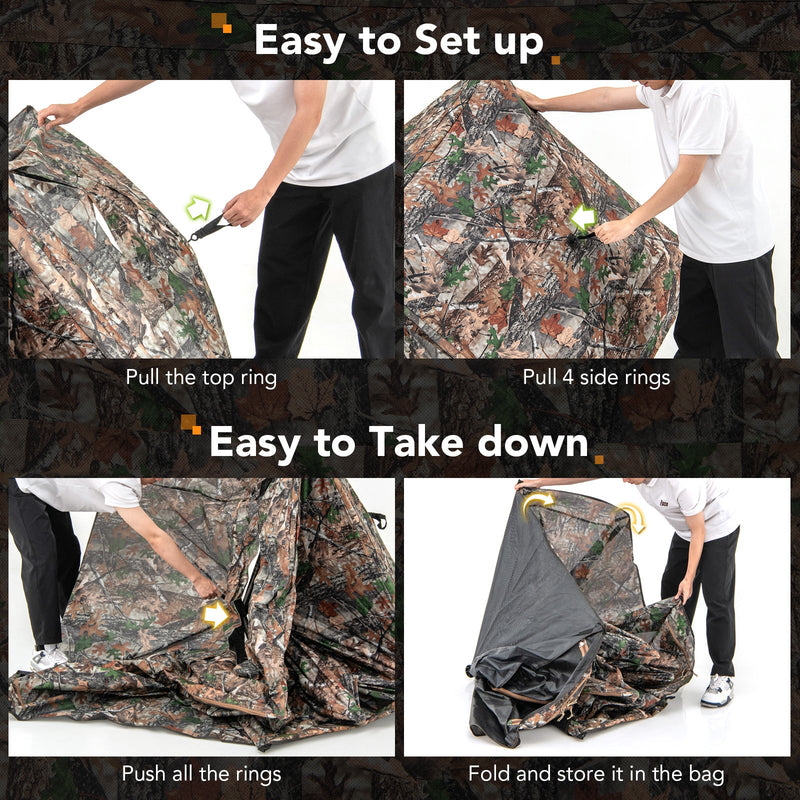 Load image into Gallery viewer, 360° One Way See Through Ground Hunting Blind for Deer and Turkey Hunting
