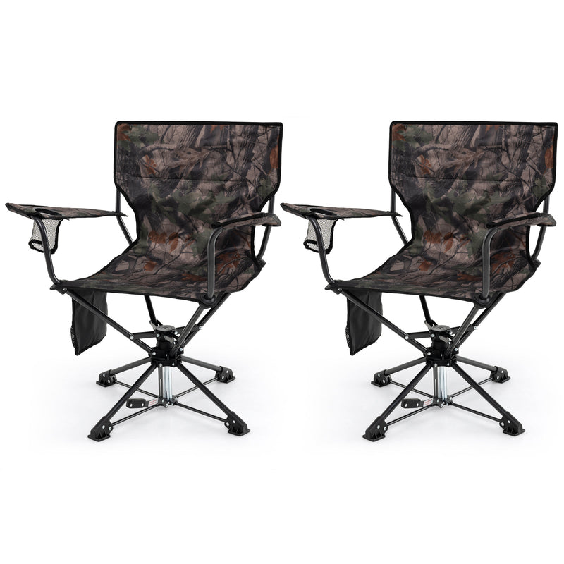 Load image into Gallery viewer, 360° Swivel Hunting Chair Portable Foldable Hunting Chair Set of 2-Camo
