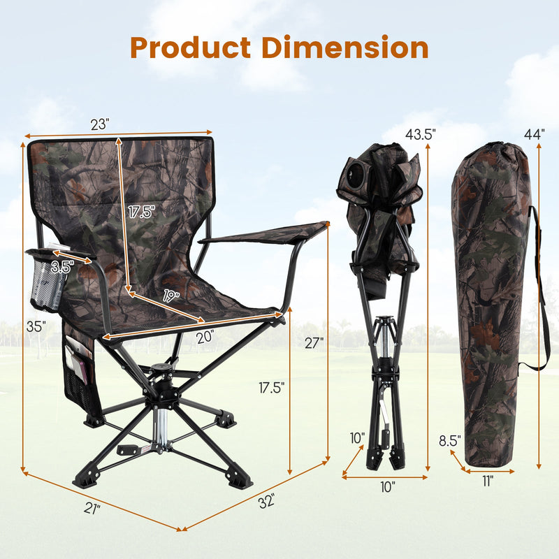 Load image into Gallery viewer, 360° Swivel Hunting Chair Portable Foldable Hunting Chair Set of 2-Camo
