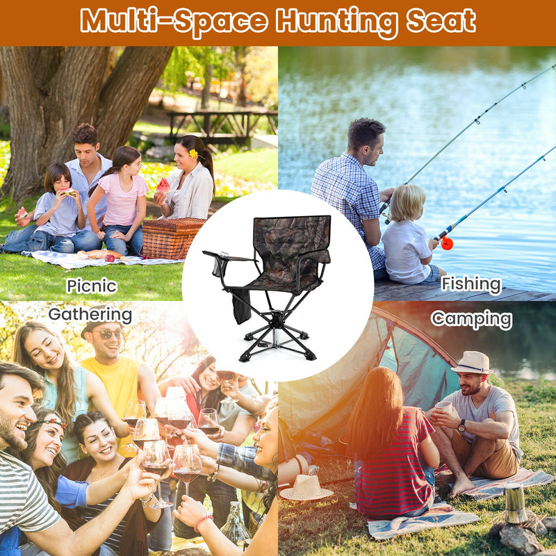 Load image into Gallery viewer, 360° Swivel Hunting Chair Portable Foldable Hunting Chair Set of 2-Camo
