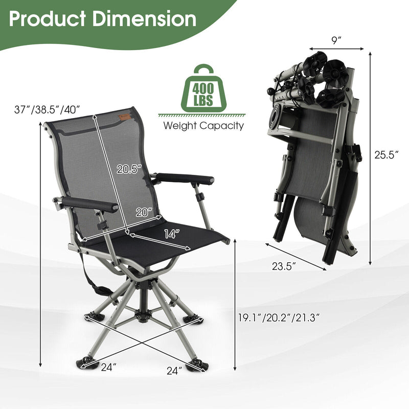 Load image into Gallery viewer, 360 Degree Silent Swivel Hunting Chair-Black
