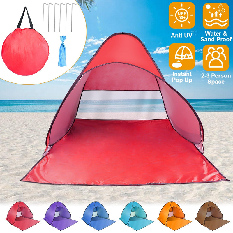 Load image into Gallery viewer, Pop Up Beach Tent Sun Shade Shelter Anti-UV Automatic Waterproof Tent Canopy for 2/3 Man w/ Net Window Storage Bag for Outdoor Beach Camping Fishing P

