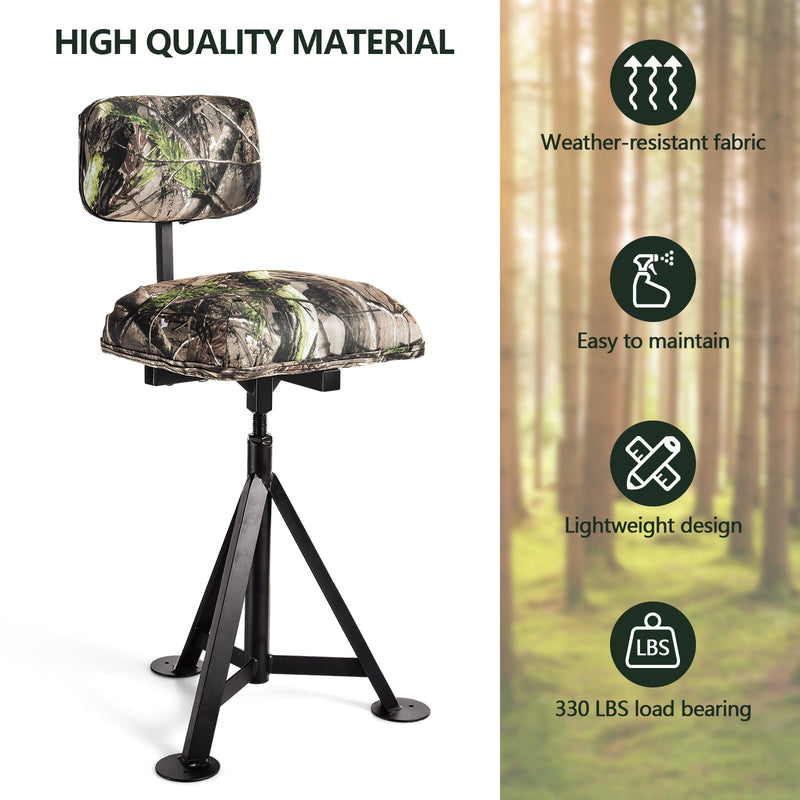 Load image into Gallery viewer, Swivel Hunting Chair Tripod Blind Stool with Detachable Backrest
