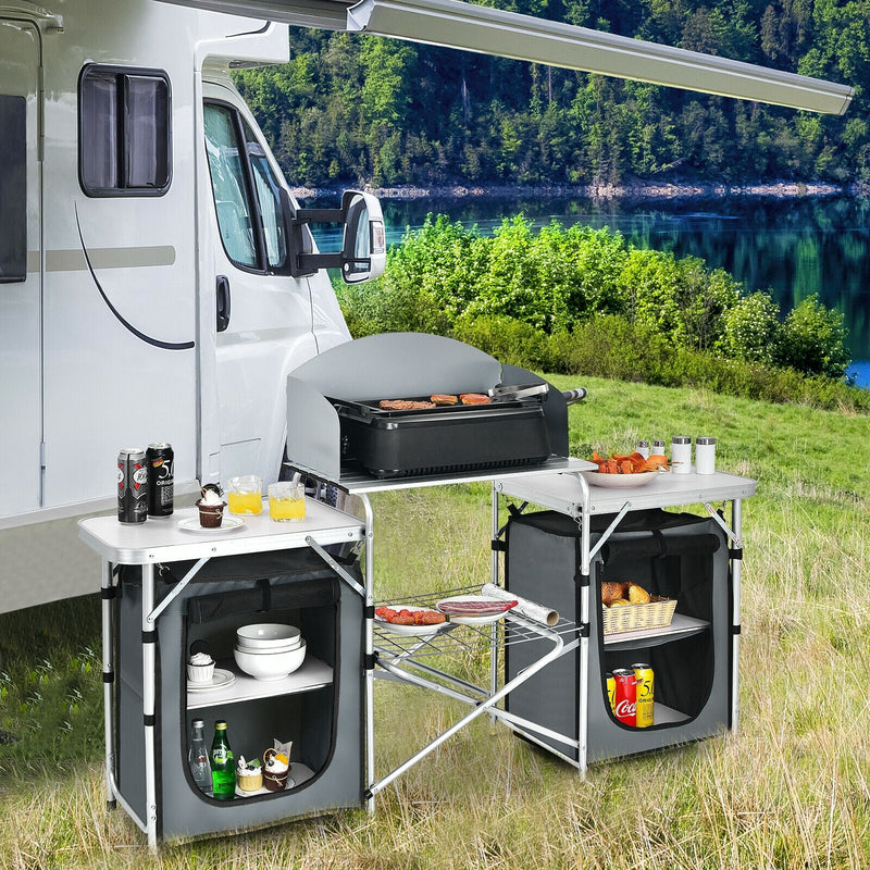 Load image into Gallery viewer, Folding Camping Table with Storage Organizer
