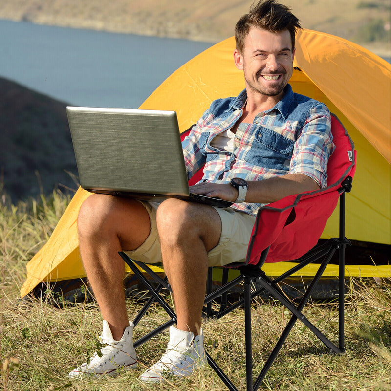 Load image into Gallery viewer, Folding Camping Moon Padded Chair with Carrying Bag
