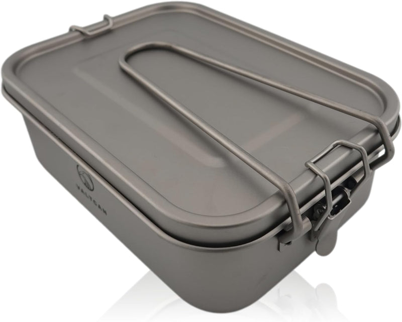 Load image into Gallery viewer, Reheat Over Fire. Same Box. 1200ml Titanium Bento · Airtight leakproof seal · Reheatable on open flame · 9 oz
