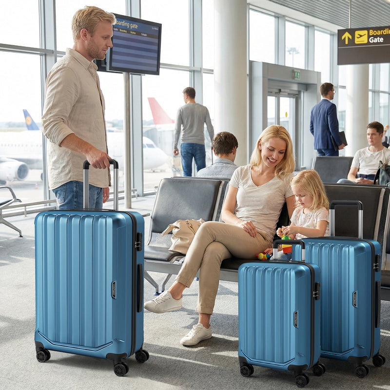 Load image into Gallery viewer, 3-Piece Hardside Luggage Set (20/24/28 Inch) Lightweight with 3-Digital Lock
