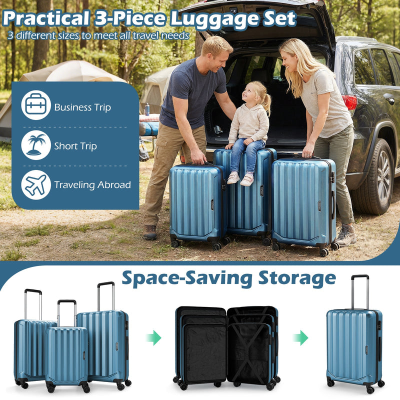 Load image into Gallery viewer, 3-Piece Hardside Luggage Set (20/24/28 Inch) Lightweight with 3-Digital Lock
