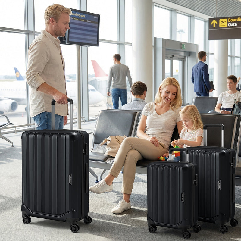 Load image into Gallery viewer, 3-Piece Hardside Luggage Set (20/24/28 Inch) Lightweight with 3-Digital Lock
