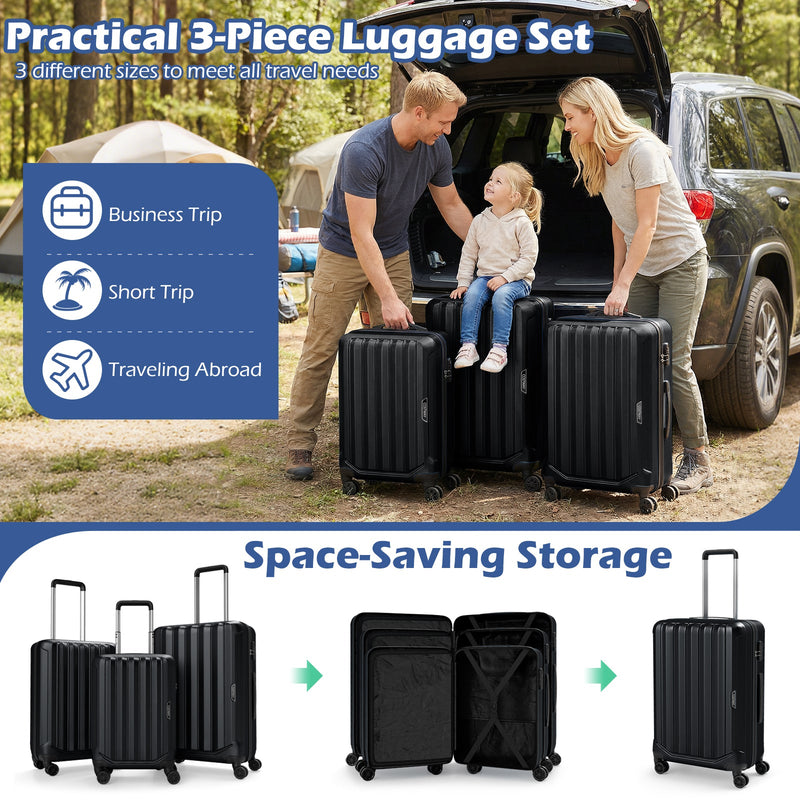 Load image into Gallery viewer, 3-Piece Hardside Luggage Set (20/24/28 Inch) Lightweight with 3-Digital Lock
