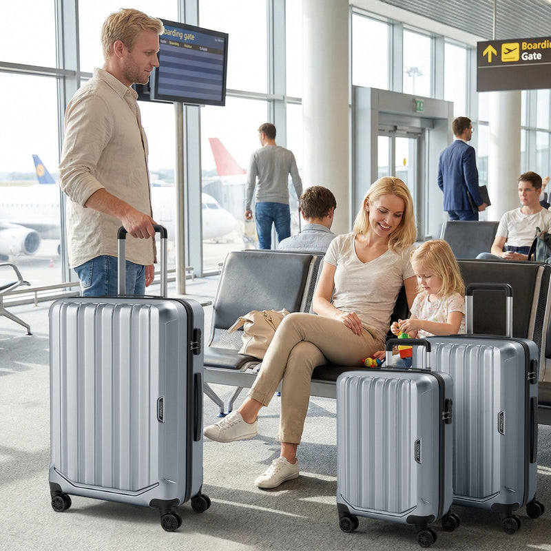 Load image into Gallery viewer, 3-Piece Hardside Luggage Set (20/24/28 Inch) Lightweight with 3-Digital Lock

