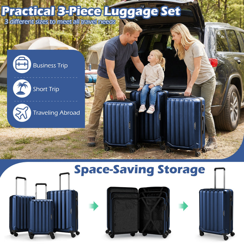 Load image into Gallery viewer, 3-Piece Hardside Luggage Set (20/24/28 Inch) Lightweight with 3-Digital Lock
