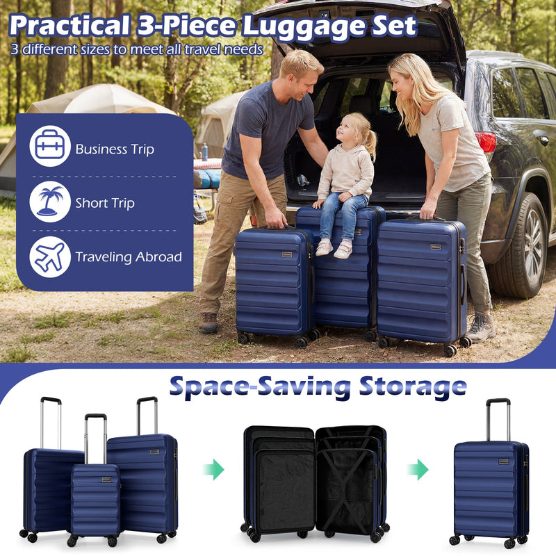 Load image into Gallery viewer, 3-Piece Hardside Luggage Set 20/24/28 Inch Lightweight Hardside Suitcases
