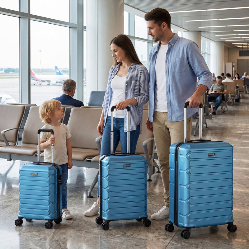 Load image into Gallery viewer, 3-Piece Hardside Luggage Set Lightweight Hardside Suitcases with 8-Spinner Wheels
