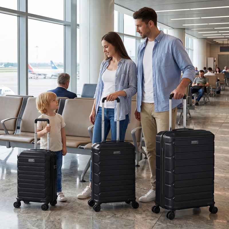 Load image into Gallery viewer, 3-Piece Hardside Luggage Set Lightweight Hardside Suitcases with 8-Spinner Wheels
