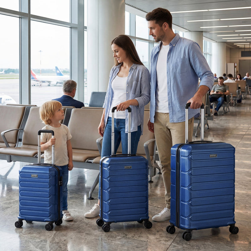 Load image into Gallery viewer, 3-Piece Hardside Luggage Set Lightweight Hardside Suitcases with 8-Spinner Wheels
