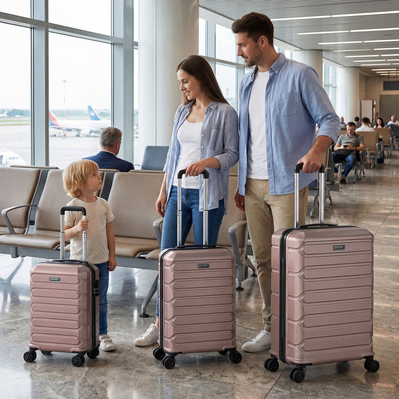 Load image into Gallery viewer, 3-Piece Hardside Luggage Set Lightweight Hardside Suitcases with 8-Spinner Wheels
