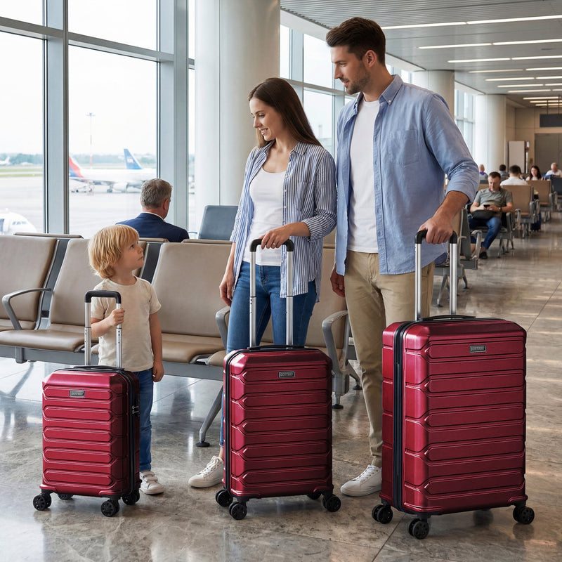 Load image into Gallery viewer, 3-Piece Hardside Luggage Set Lightweight Hardside Suitcases with 8-Spinner Wheels

