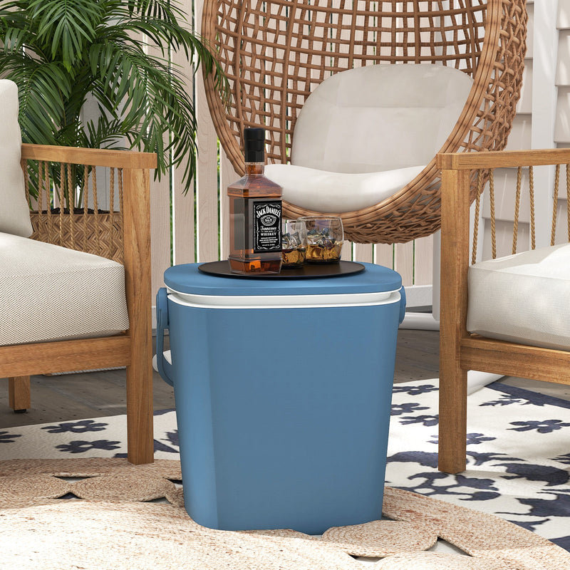 Load image into Gallery viewer, 3-in-1 Portable Cooler Bar Table with Bottle Opener and Lift Top Lid for Camping Poolside
